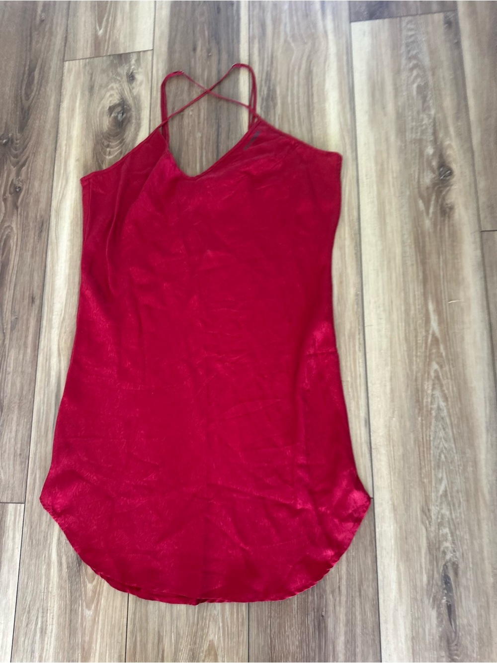Harley Davidson womens 100% silk Red Mini Slip Dress size large - Picture 2 of 5